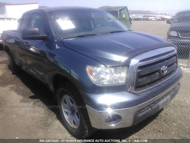5TFUM5F14AX015340 - 2010 TOYOTA TUNDRA DOUBLE CAB SR5 GRAY photo 1