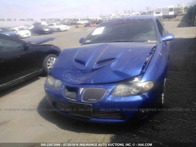 6G2VX12U26L522795 - 2006 PONTIAC GTO BLUE photo 6