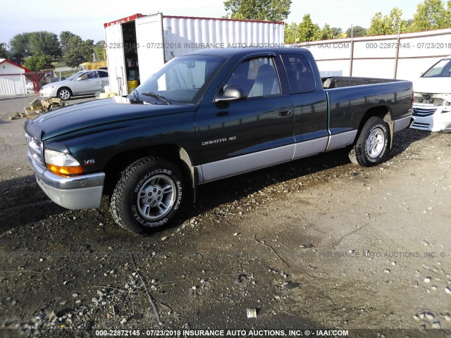 1B7GL22X5WS690451 - 1998 DODGE DAKOTA GREEN photo 2