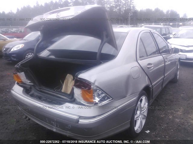 WDBRF40J43F442334 - 2003 MERCEDES-BENZ C 230K SPORT SEDAN SILVER photo 4