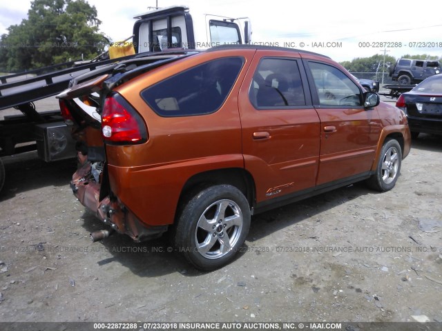 3G7DA03E23S586623 - 2003 PONTIAC AZTEK ORANGE photo 4