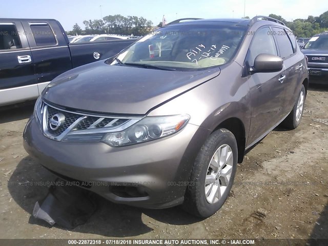 JN8AZ1MU1CW121591 - 2012 NISSAN MURANO S/SL/LE BROWN photo 2