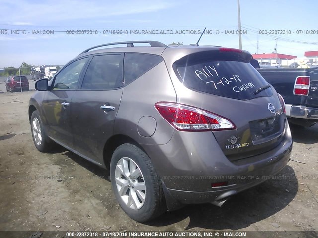 JN8AZ1MU1CW121591 - 2012 NISSAN MURANO S/SL/LE BROWN photo 3