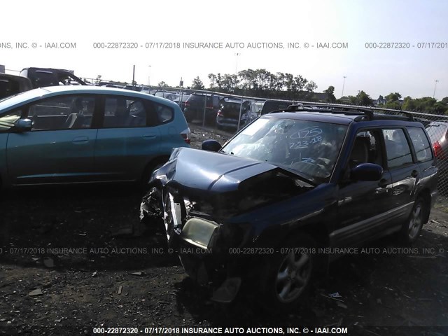 JF1SF65562H743688 - 2002 SUBARU FORESTER S BLUE photo 2