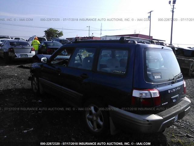 JF1SF65562H743688 - 2002 SUBARU FORESTER S BLUE photo 3