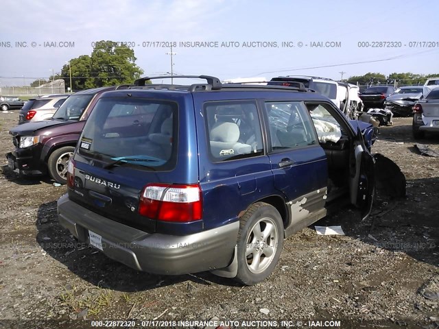 JF1SF65562H743688 - 2002 SUBARU FORESTER S BLUE photo 4