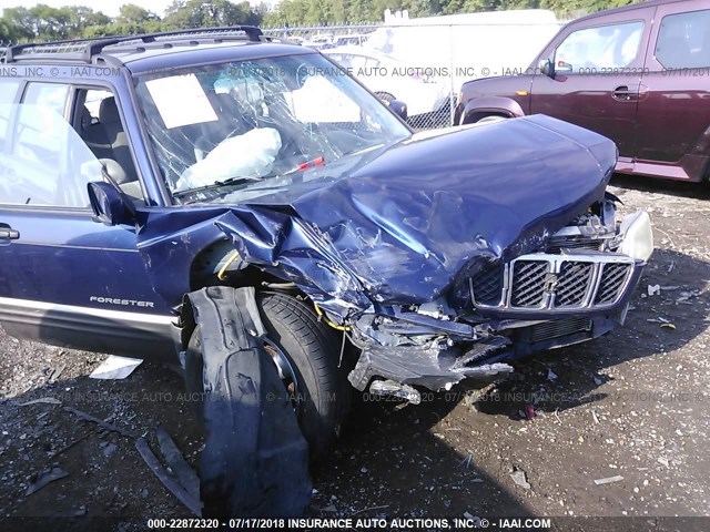 JF1SF65562H743688 - 2002 SUBARU FORESTER S BLUE photo 6