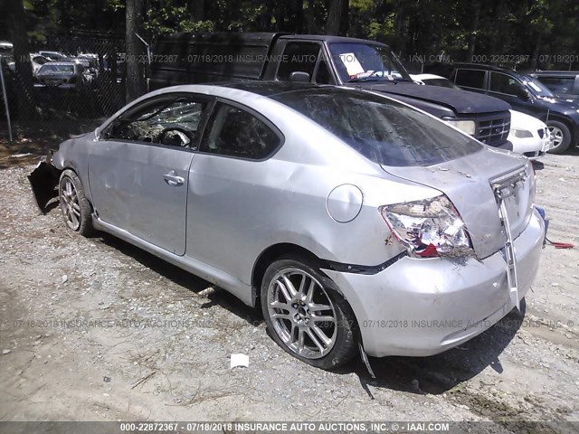 JTKDE177270190141 - 2007 TOYOTA SCION TC SILVER photo 3