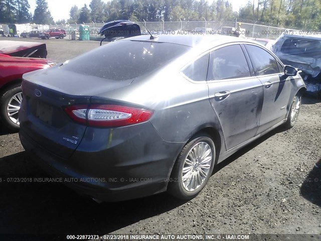 3FA6P0LUXFR281856 - 2015 FORD FUSION SE HYBRID GRAY photo 4