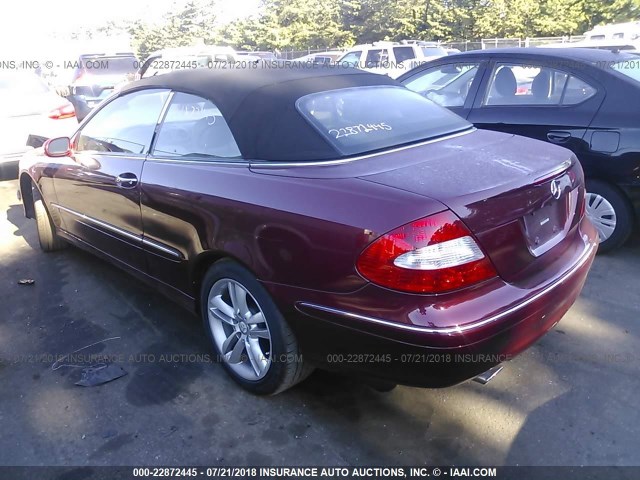 WDBTK56F08F251317 - 2008 MERCEDES-BENZ CLK 350 RED photo 3