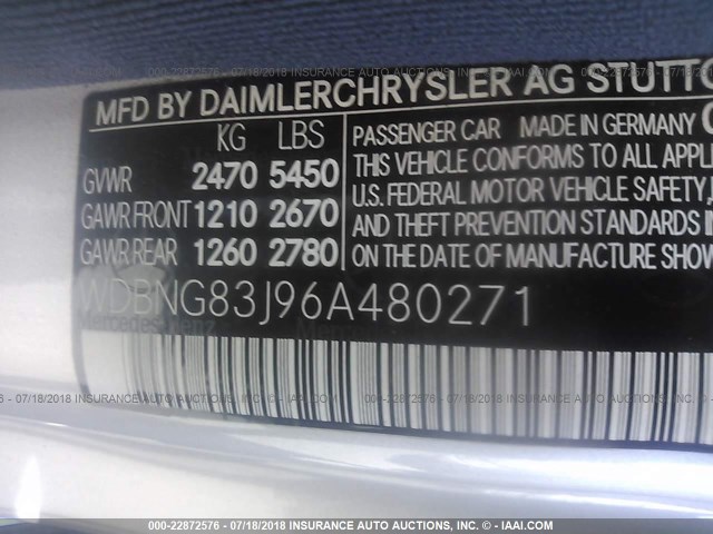 WDBNG83J96A480271 - 2006 MERCEDES-BENZ S 430 4MATIC SILVER photo 9