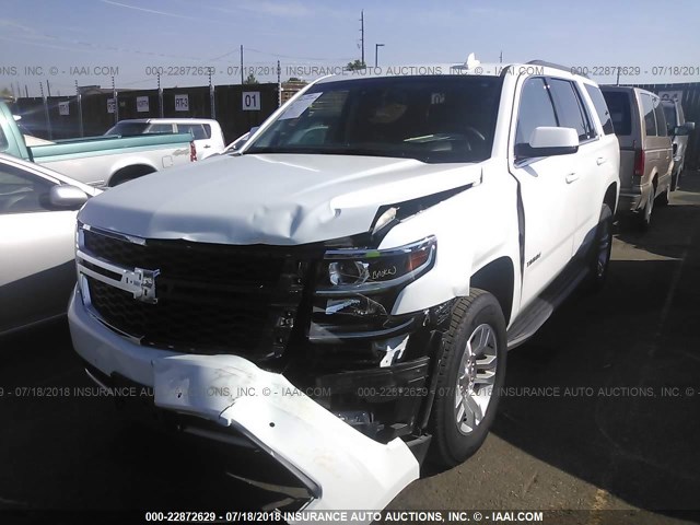 1GNSKBKCXJR197205 - 2018 CHEVROLET TAHOE K1500 LT WHITE photo 2