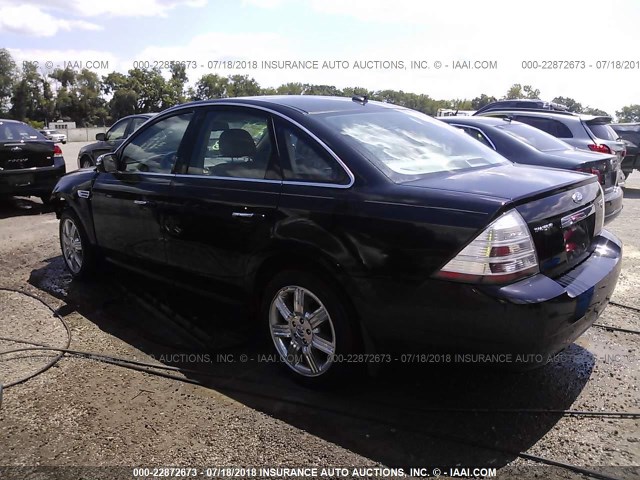 1FAHP28W38G107152 - 2008 FORD TAURUS LIMITED BLACK photo 3