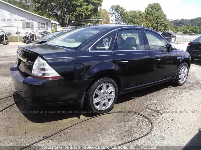 1FAHP28W38G107152 - 2008 FORD TAURUS LIMITED BLACK photo 4