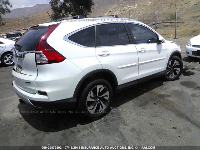 5J6RM3H92FL016315 - 2015 HONDA CR-V TOURING WHITE photo 4