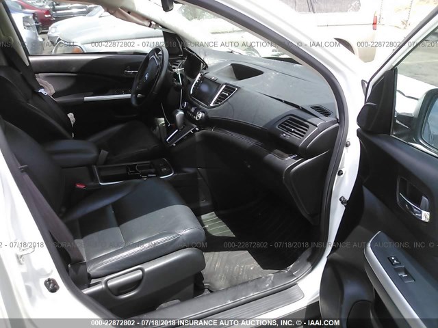 5J6RM3H92FL016315 - 2015 HONDA CR-V TOURING WHITE photo 5