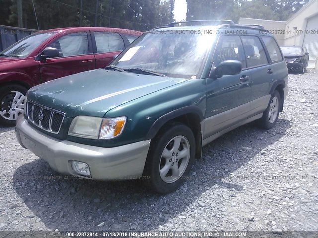 JF1SF655X1H719456 - 2001 SUBARU FORESTER S GREEN photo 2