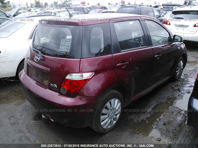 JTKKT624860152824 - 2006 TOYOTA SCION XA BURGUNDY photo 4