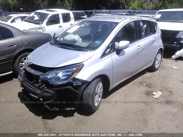 3N1CE2CP1HL355702 - 2017 NISSAN VERSA NOTE S/S PLUS/SV/SL/SR SILVER photo 2