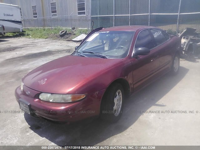 1G3NK52T7YC433569 - 2000 OLDSMOBILE ALERO GX BURGUNDY photo 2