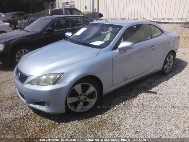 JTHFF2C22A2505107 - 2010 LEXUS IS Light Blue photo 2