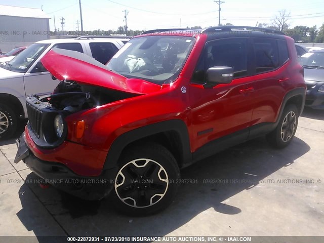 ZACCJBCT6GPD32623 - 2016 JEEP RENEGADE TRAILHAWK RED photo 2