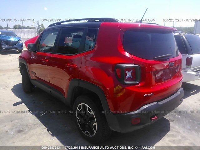 ZACCJBCT6GPD32623 - 2016 JEEP RENEGADE TRAILHAWK RED photo 3