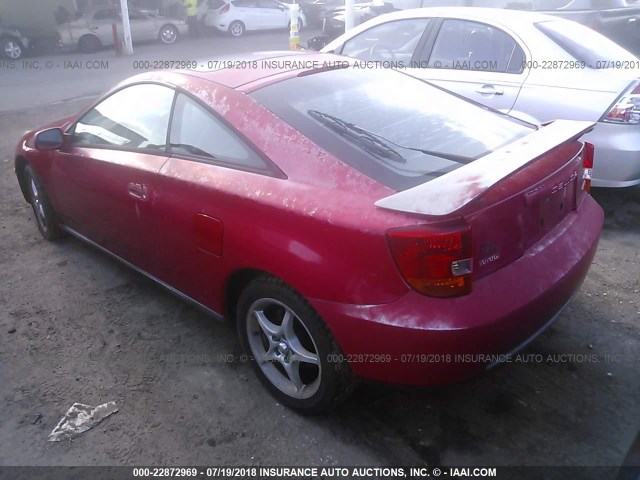 JTDDY32T4Y0028365 - 2000 TOYOTA CELICA GT-S RED photo 3