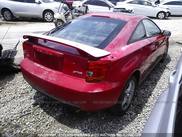 JTDDY32T4Y0028365 - 2000 TOYOTA CELICA GT-S RED photo 4
