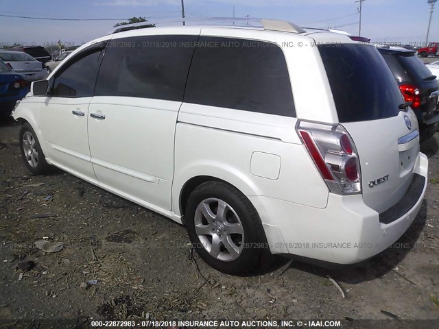 5N1BV28U57N102710 - 2007 NISSAN QUEST S/SE/SL WHITE photo 3