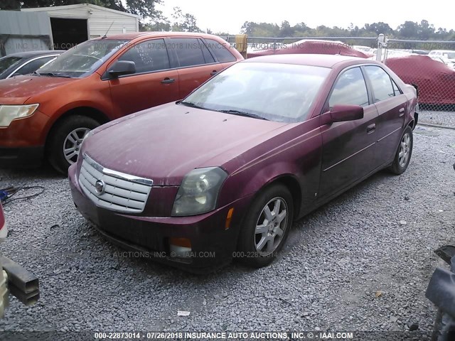 1G6DP577270152193 - 2007 CADILLAC CTS HI FEATURE V6 RED photo 2