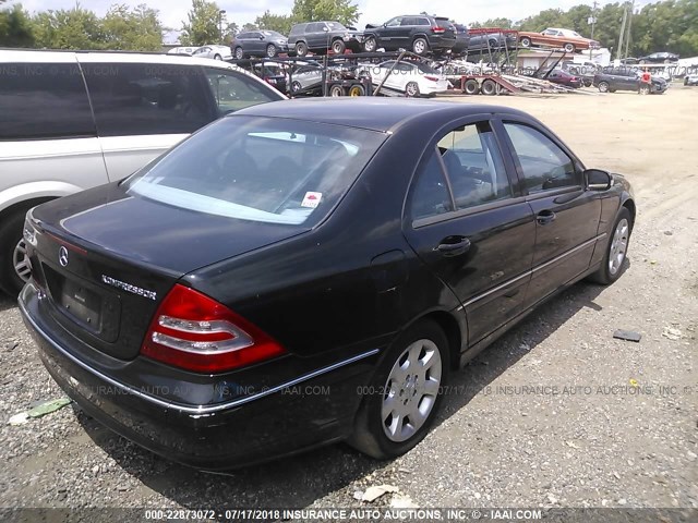 WDBRF40J53F374318 - 2003 MERCEDES-BENZ C 230K SPORT SEDAN BLACK photo 4