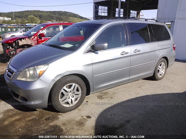 5FNRL384X7B022784 - 2007 HONDA ODYSSEY BLUE photo 2