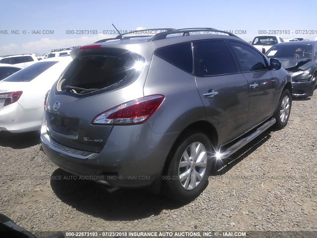 JN8AZ1MW6BW158801 - 2011 NISSAN MURANO S/SL/LE GRAY photo 4