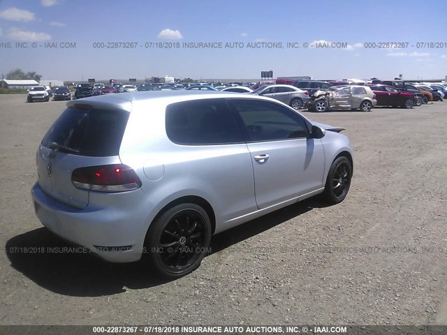WVWAB7AJ3AW082769 - 2010 VOLKSWAGEN GOLF SILVER photo 4