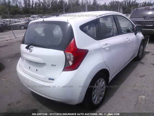 3N1CE2CP5FL404431 - 2015 NISSAN VERSA NOTE S/S PLUS/SV/SL/SR WHITE photo 4