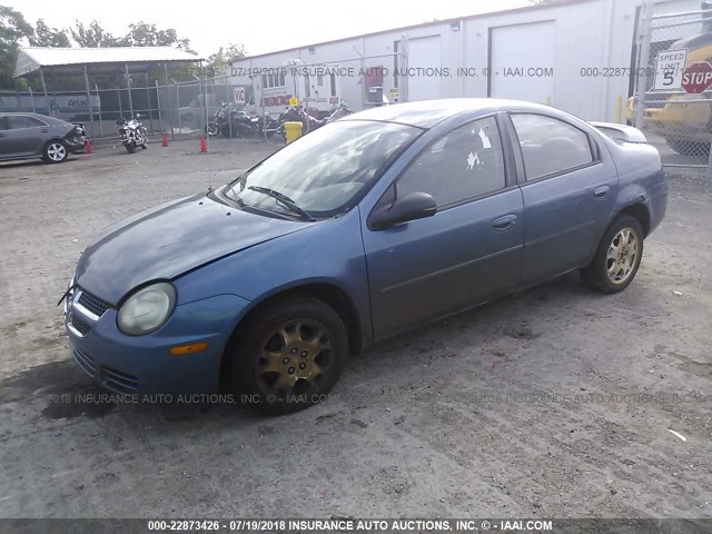 1B3ES56C73D233449 - 2003 DODGE NEON SXT BLUE photo 2