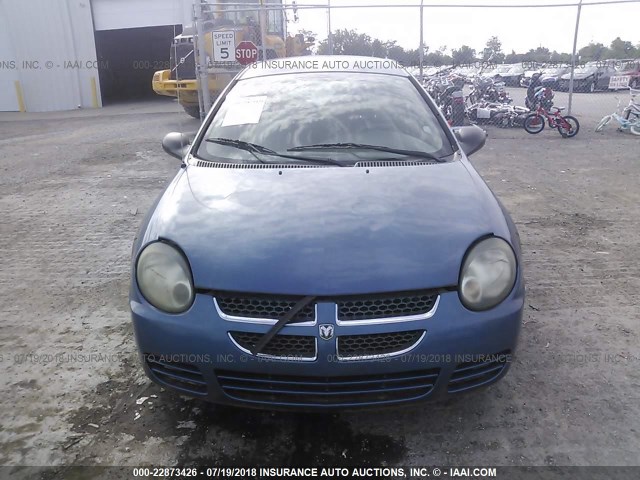 1B3ES56C73D233449 - 2003 DODGE NEON SXT BLUE photo 6