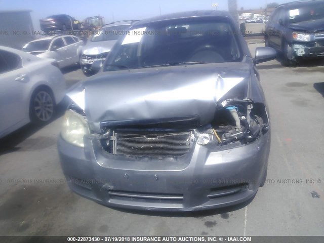 KL1TD56668B271341 - 2008 CHEVROLET AVEO LS SILVER photo 6