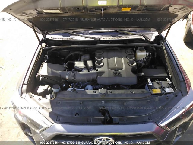 JTEBU5JR2G5346342 - 2016 TOYOTA 4RUNNER SR5 PREM/LTDL/TRAIL/TRD GRAY photo 10