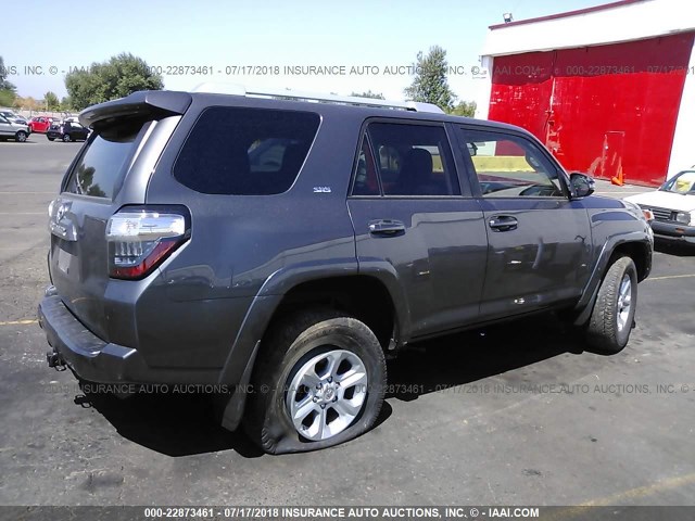 JTEBU5JR2G5346342 - 2016 TOYOTA 4RUNNER SR5 PREM/LTDL/TRAIL/TRD GRAY photo 4