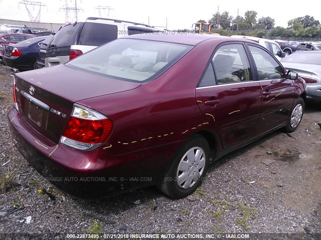 JTDBE30K653026069 - 2005 TOYOTA CAMRY LE/XLE/SE Qırmızı foto 4