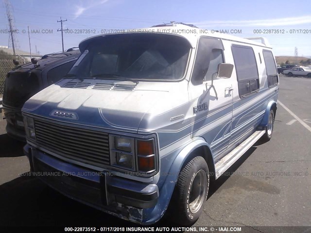 2B6HB23TXEK266571 - 1984 DODGE RAM VAN B250 BLUE photo 2