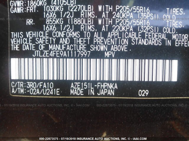 JTLZE4FE9A1117997 - 2010 TOYOTA SCION XB Kastanienbraun Foto 9