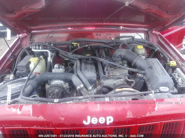 1J4FF68S3XL654866 - 1999 JEEP CHEROKEE SPORT/CLASSIC წითელი ფოტო 10