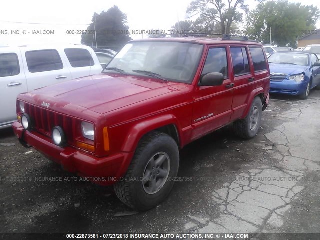 1J4FF68S3XL654866 - 1999 JEEP CHEROKEE SPORT/CLASSIC წითელი ფოტო 2
