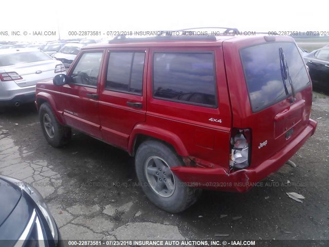 1J4FF68S3XL654866 - 1999 JEEP CHEROKEE SPORT/CLASSIC წითელი ფოტო 3