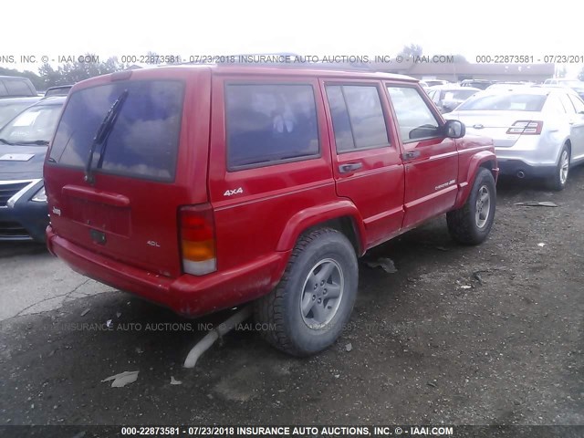 1J4FF68S3XL654866 - 1999 JEEP CHEROKEE SPORT/CLASSIC წითელი ფოტო 4
