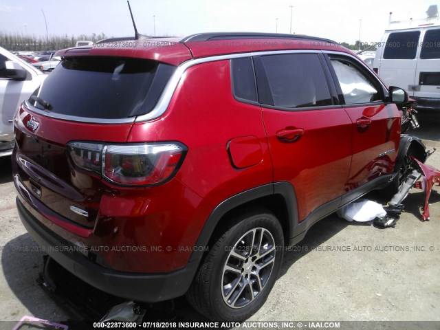 3C4NJCBB5HT611465 - 2017 JEEP COMPASS LATITUDE 红色 照片 4