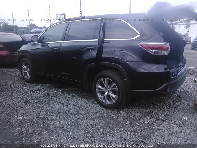 5TDZKRFH6GS146302 - 2016 TOYOTA HIGHLANDER LE/LE PLUS BLACK photo 3